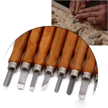 

12pcs Wood Carving Chisel Knife Carpentry Cutter Engraving Sculpture Woodworking Q0KA