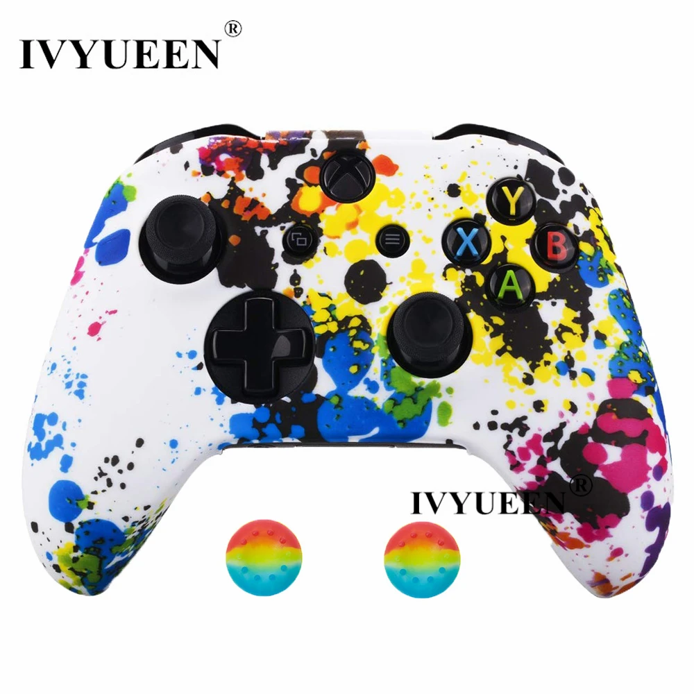 Graffiti A Силиконовый защитный чехол IVYUEEN для XBox One X S, защитный чехол для контроллера, камуфляжный чехол с принтом для переноса воды - Цвет: Graffiti A
