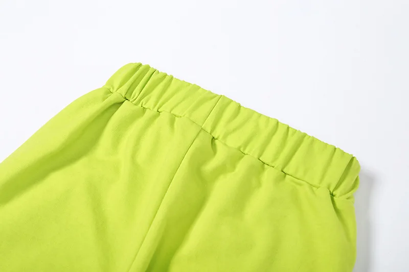 BOOFEENAA спортивные штаны с буквенным принтом неоновые зеленые штаны с высокой талией Осень-зима женские уличные джоггеры хип-хоп брюки C94-AE66