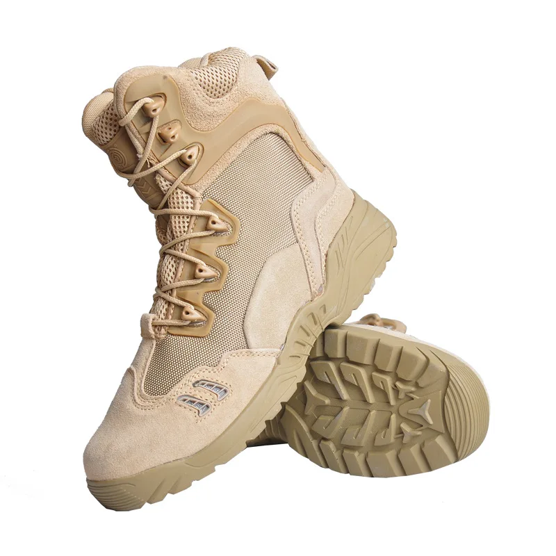Outdoor Autumn Winter Men Warm Hiking Boots Tactical Mountaineering Walking Sneakers New Warm Non-Slip High-Top Waterproof Shoes