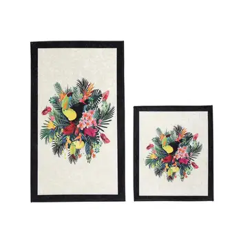 

Elite Lux Rectangular 2'li Bath Mat Pad Bird Box White