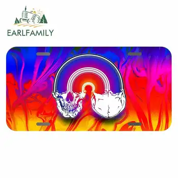 

EARLFAMILY 13cm x 6.7cm For Rainbow Skull Car Decal Car Styling Stickers Personality Creative Sticker Waterproof Decoration