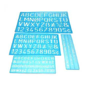 

4pcs/set Bendable Template Ruler Guides Drawing Multifunctional Flexible Drafting Numbers Letters Craft Alphabet Stencil