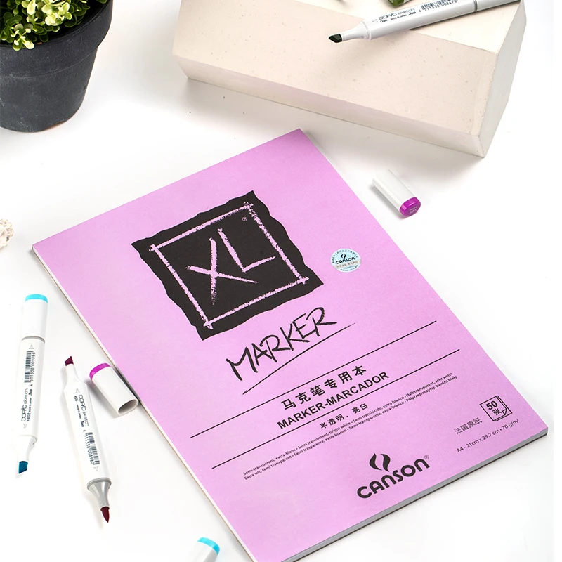 Canson Xl Series Marker Sketchbook Translucent Bright White Paper 70g50  Sheets A3/a4 Paper - Sketchbooks - AliExpress