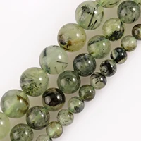 Natural Stone B Prehnite Jade Round Loose Beads for Needlework Jewelry Making 6 8 10mm Diy Bracelet Necklace Accessories 15 inch 1
