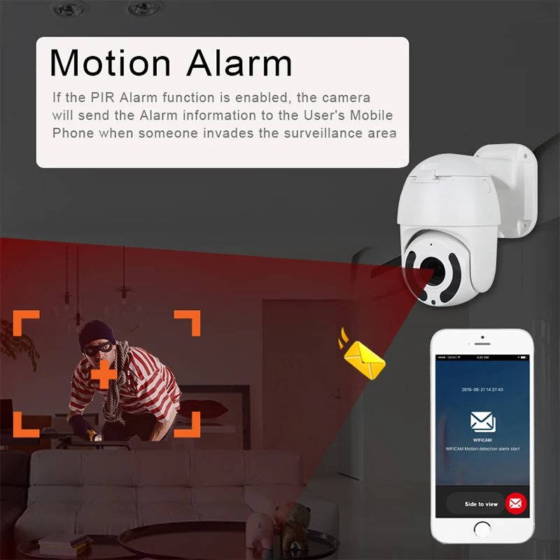  1080P PTZ IP Camera Auto Tracking Speed Dome Camera Outdoor CCTV Security Surveillance P2P H264 H26 - 4.00034E+12