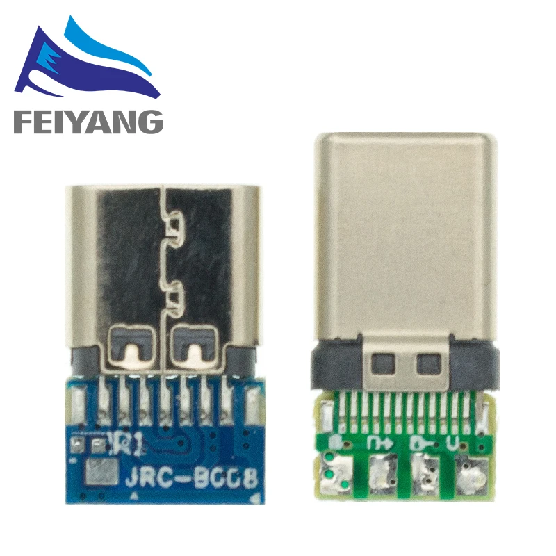 10 Stück USB 3.1 Typ C Stecker 24 Pins Stecker/Buchse Buchse Adapter auf Lötdraht und Kabel 24 Pins Unterstützung PCB Board – Detail 2