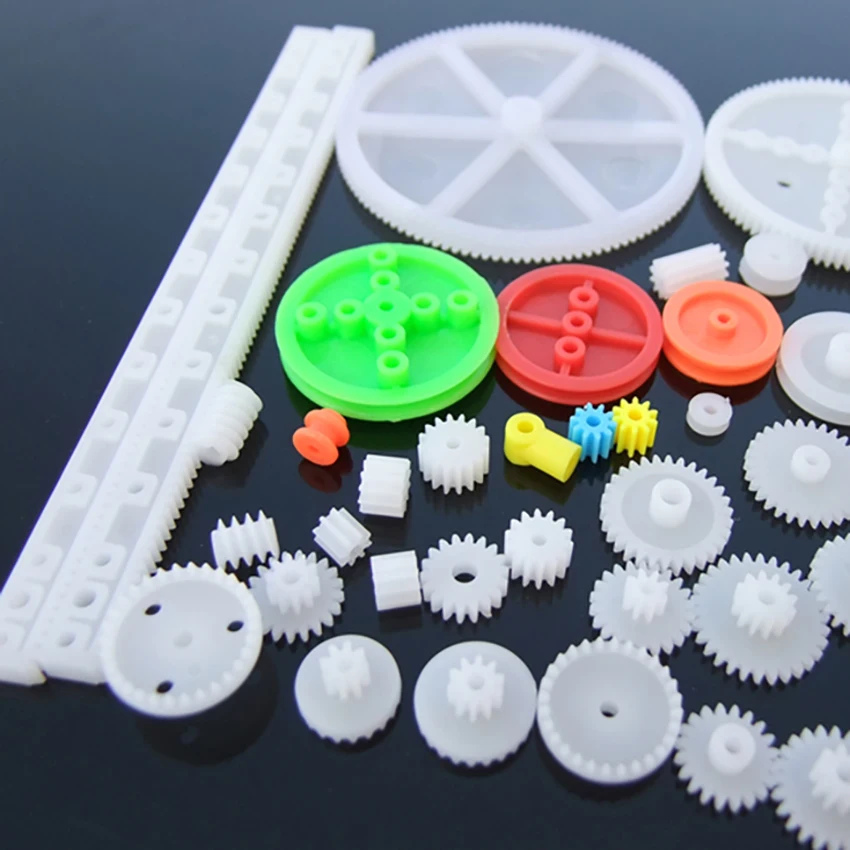 Kit Di Ingranaggi In Plastica 80 Pezzi Per Motori E Robot - Set Di Ruote Dentate, Pulegge, Cinghie E Viti Per Modellismo Fai Da Te E Giocattoli