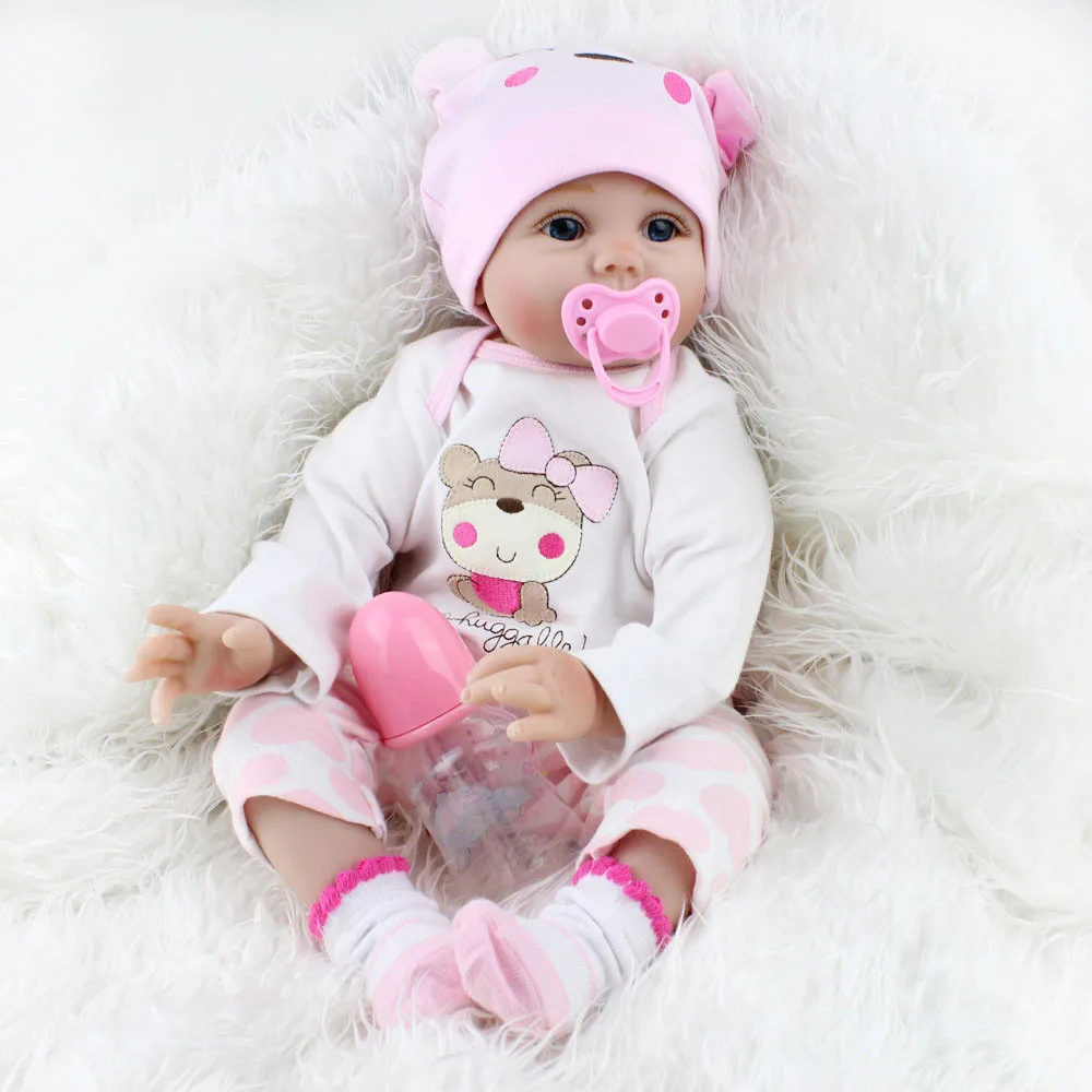 Lifelike Reborn Baby Doll 55cm Silicone Newborn Soft Doll Kids Girl Playmate Birthday Gift Merry Christmas Cute Baby Doll M850