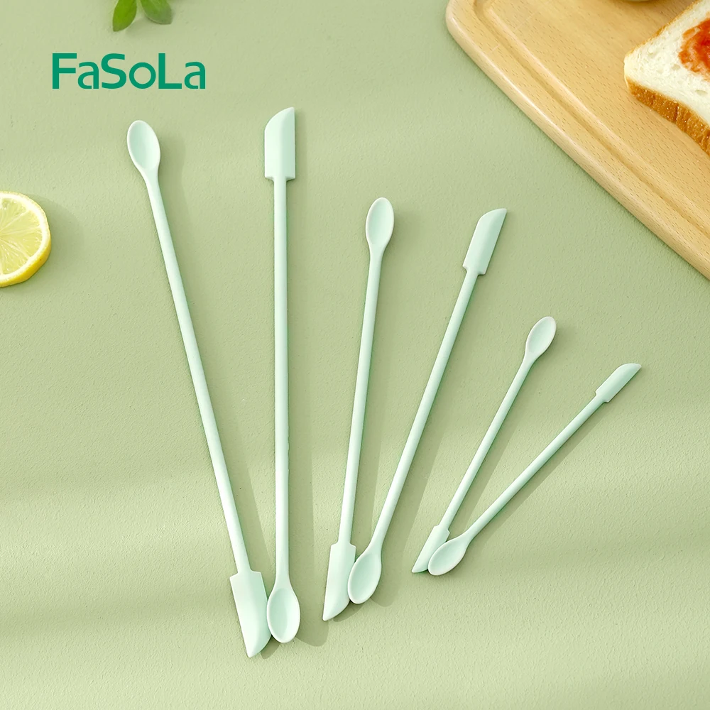 

FaSoLa 3PCS/Set Mini Silicone Teaspoons Honey Spoons Ice Cream Tea Spoon Ketchup Chili Patse Tools Scraper Spoon Set Tableware