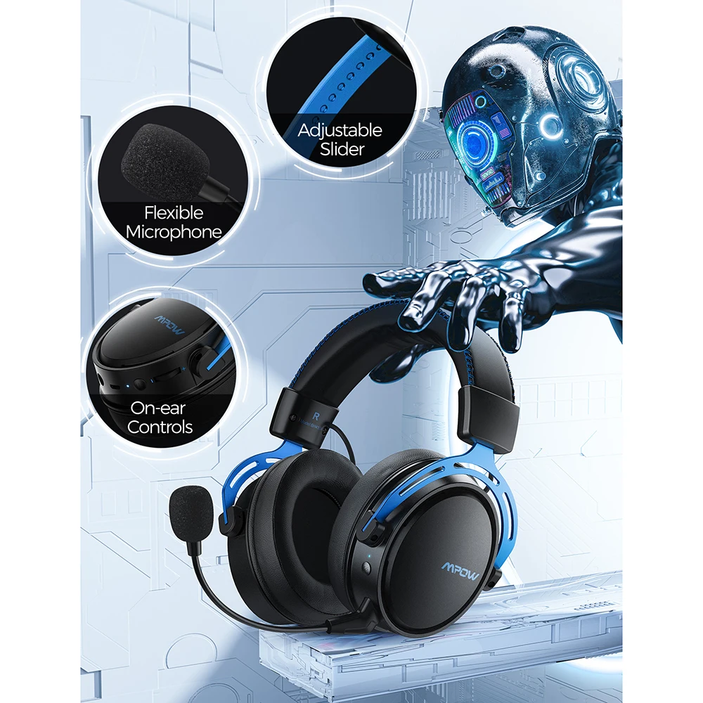 Mpow Air 2.4g Wireless Gaming Headset  Pc Gamer Headset Wireless Headset -  Mpow Air - Aliexpress