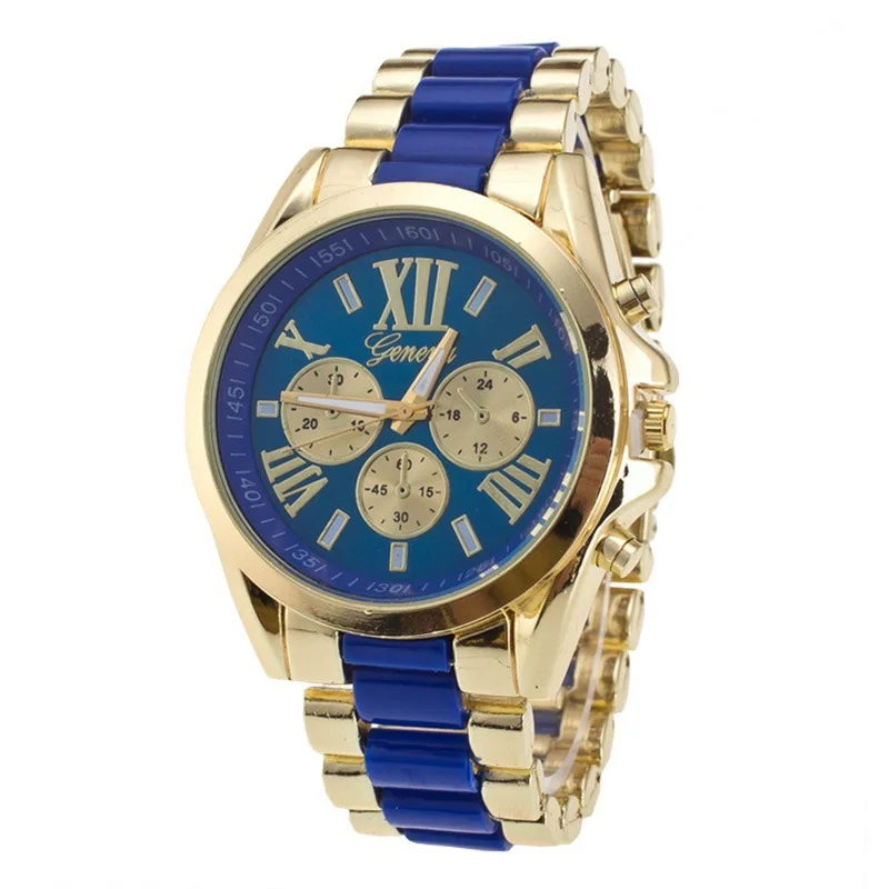 

Geneva Watch Geneva Three-Eyed Six-pin Alloy MEN'S Watch Roman Numerals Steel Watch