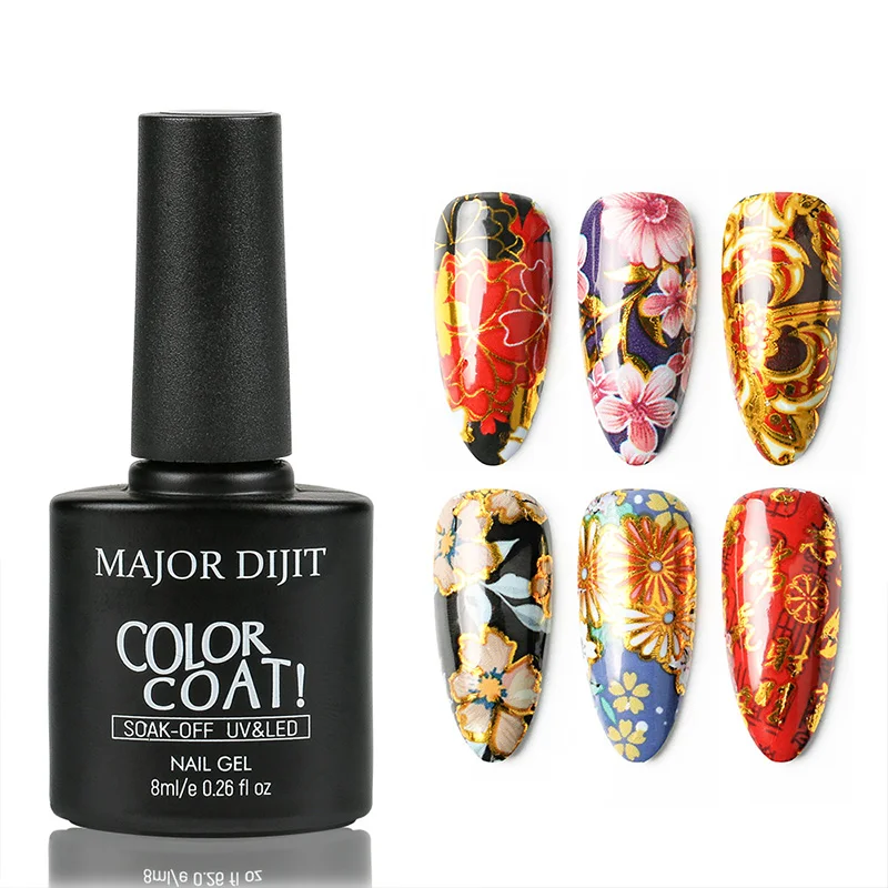 

New 8ml Transfer Foil Gel Nail Polish Soak Off Led UV Gel Varnish Fast Dry Star Glue Stamp Gel foil Nail Art