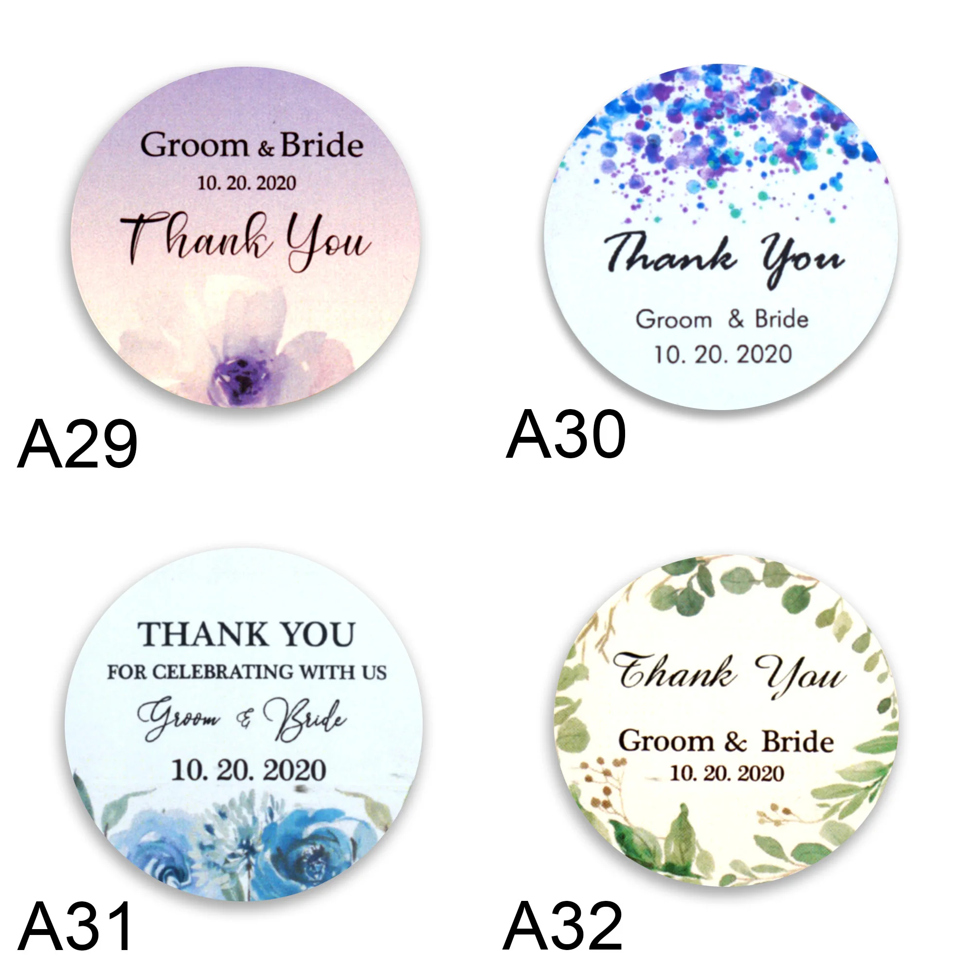 100pcs 5cm Customized Wedding Stickers Personalized Round Label Waterproof Gift Boxes Name Logo Wedding Party Candy Favors Tags - Stickers - ...