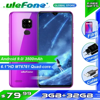 

Ulefone Note 7P Smartphone Android 9.0 Quad Core 3500mAh 6.1 inch Waterdrop Screen 3GB+32GB Mobile phone Face Unlock