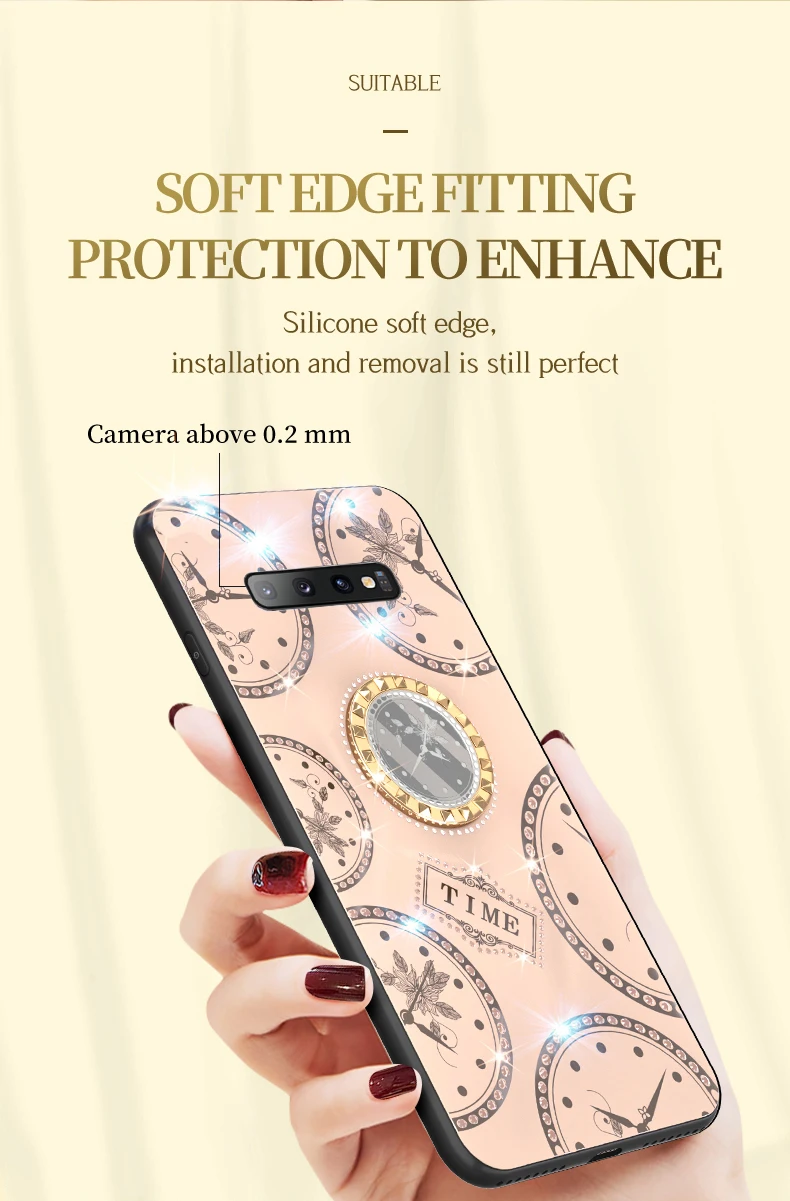 Магнитный силиконовый чехол для телефона для samsung galaxy s7 edge s8 s9 s10 plus note 8 9 10 pro A6 плюс A7 A750 3d кольцо задняя крышка