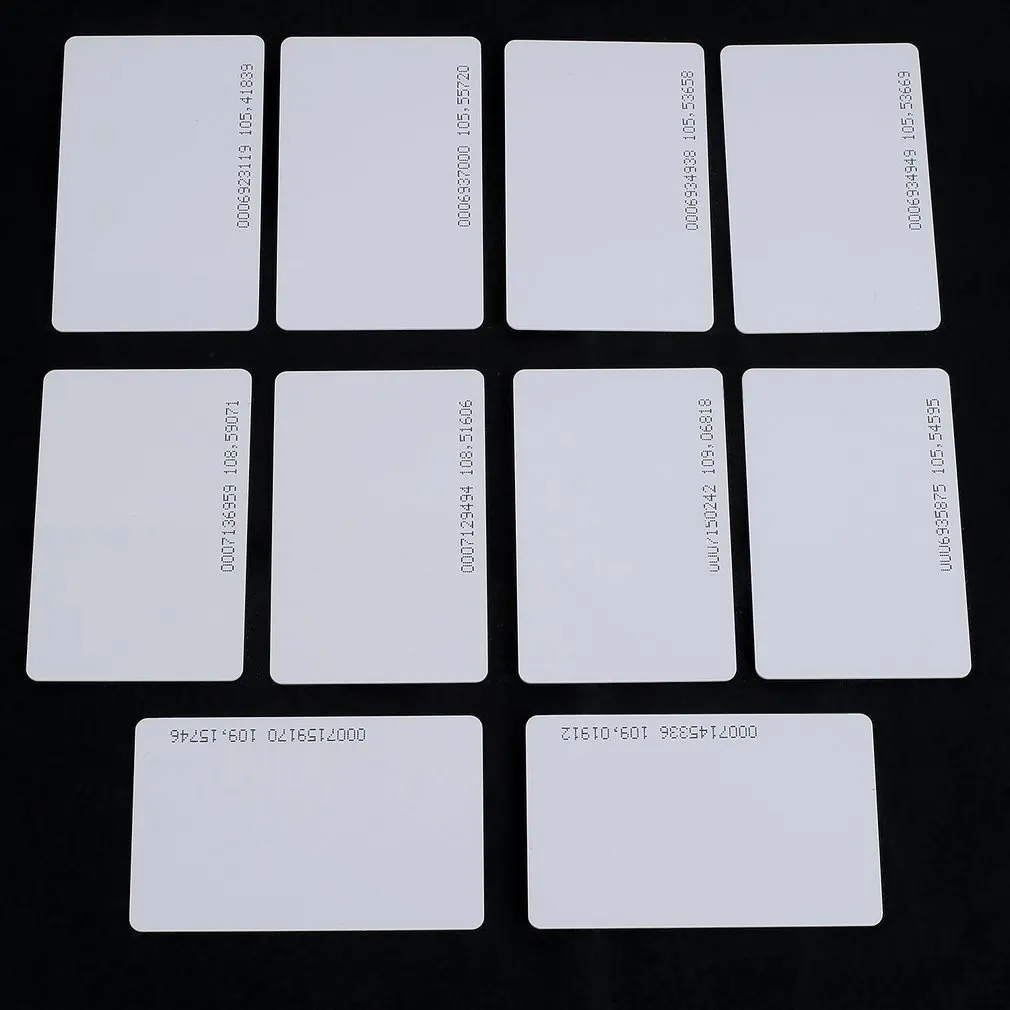 

10pcs EM4100 Tk4100 125khz Access Control Card Keyfob RFID Tag Tags Sticker Key Fob Token Ring Proximity Chip 0.85mm Thin Cards