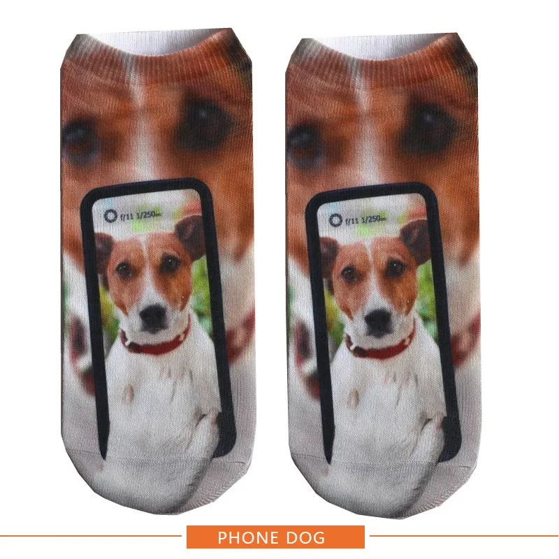 Hot Sell New Fashion man's Socks Warm Cotton Harajuku autumn Socks Dog Funny hip hop man and Woman 3D happy Ankle Socks