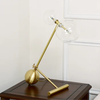 

Modern design bedside table lightings for bedroom home decoration gold table lamp clear glass ball desk light art deco 100-240V