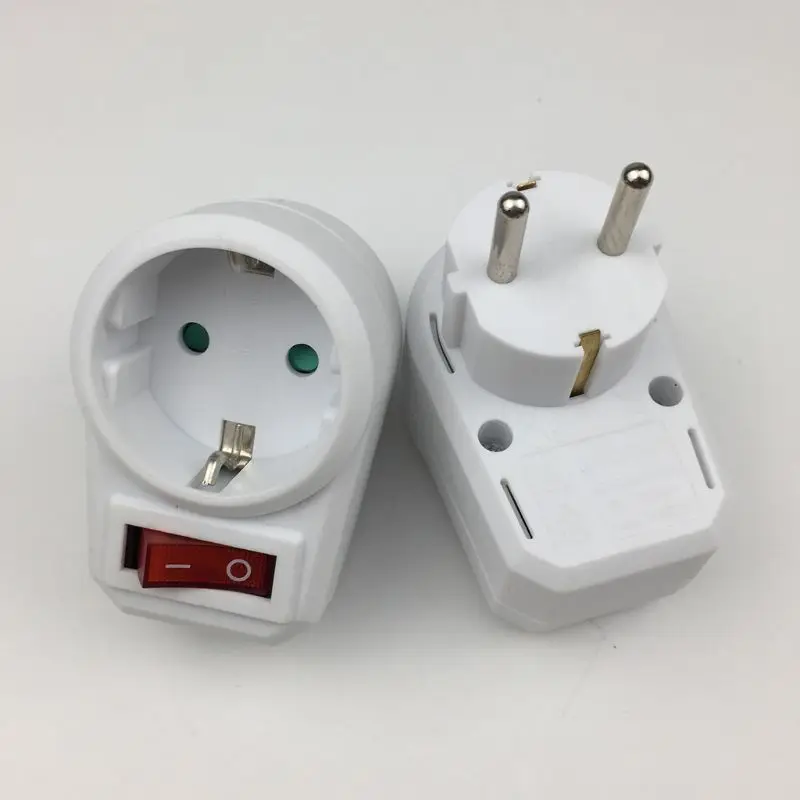 

European Conversion Plug 1 to 1 Way Power Adapter Adaptor with Switch 16A AC250V