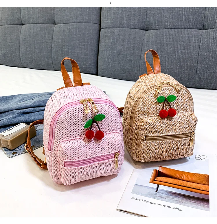 

Straw Backpack Women's 2019 New Style Embroidery Weaving Cool Backpack Hipster Casual Small Bookbag
