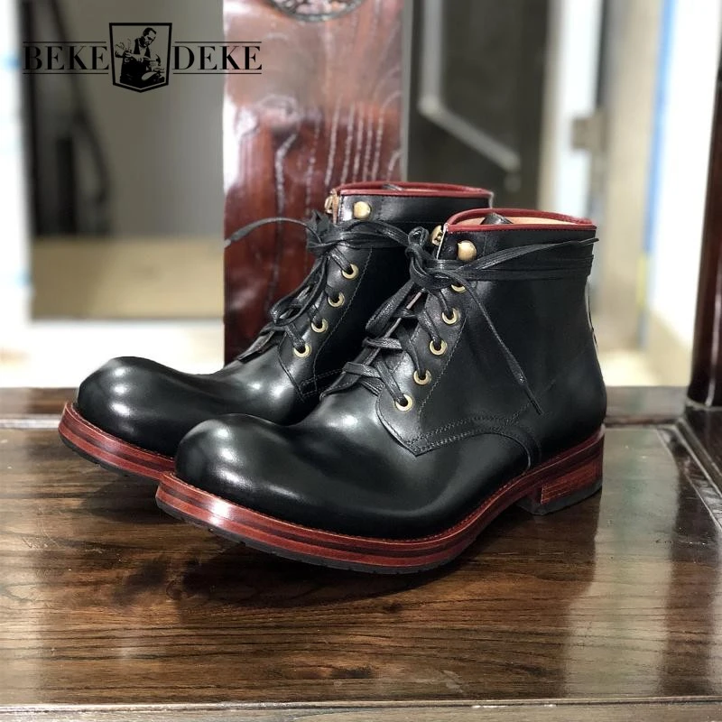 leather ankle boots rubber sole