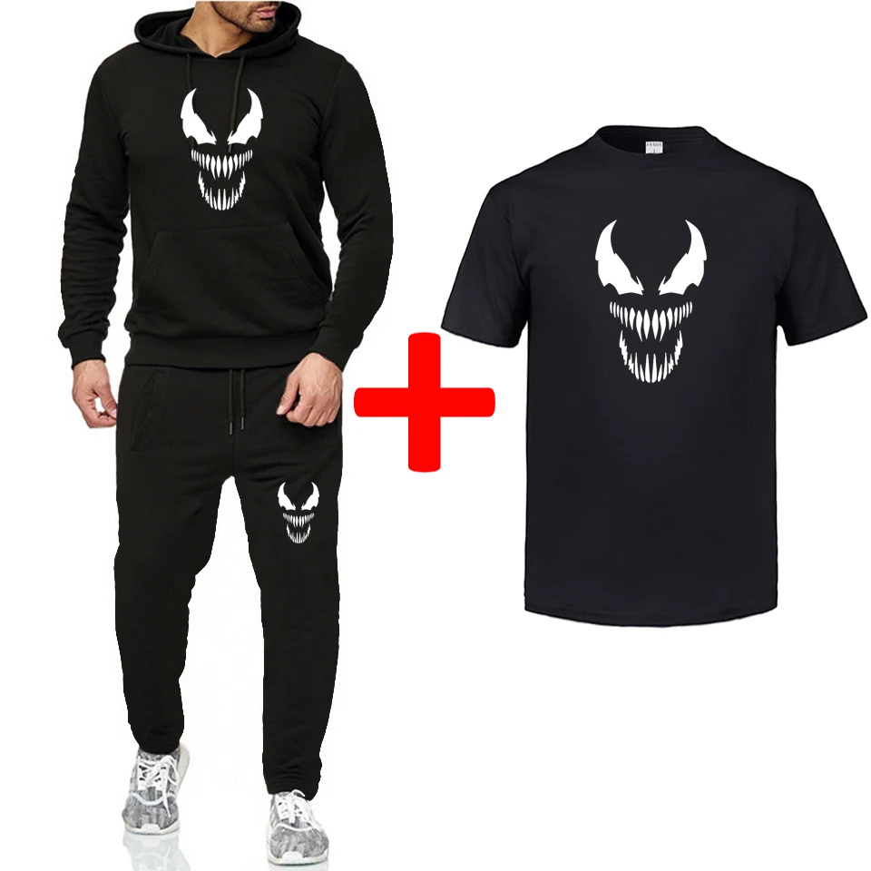Venom мужские спортивные толстовки комплект из 3 предметов спортивный костюм