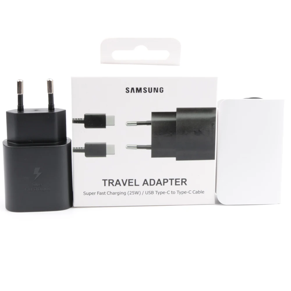 quick charge 3.0 For Samsung A52 Note 20 10 A70 Super Fast Charger Cargador 25W EU Power Adapter For Galaxy S21 S20 A90 A80 S10 5G TypeC Cable mobile phone chargers Chargers