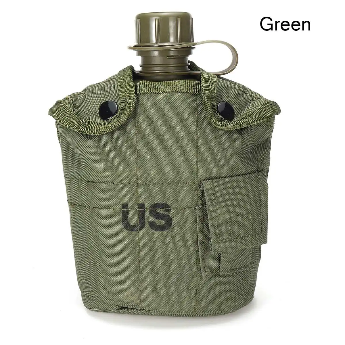 green Открытый военный кемпинг военная бутылка для воды с сумкой тактический Чехол для переноски для кемпинга путешествие на выживание аксессуары для скалолазания - Цвет: green