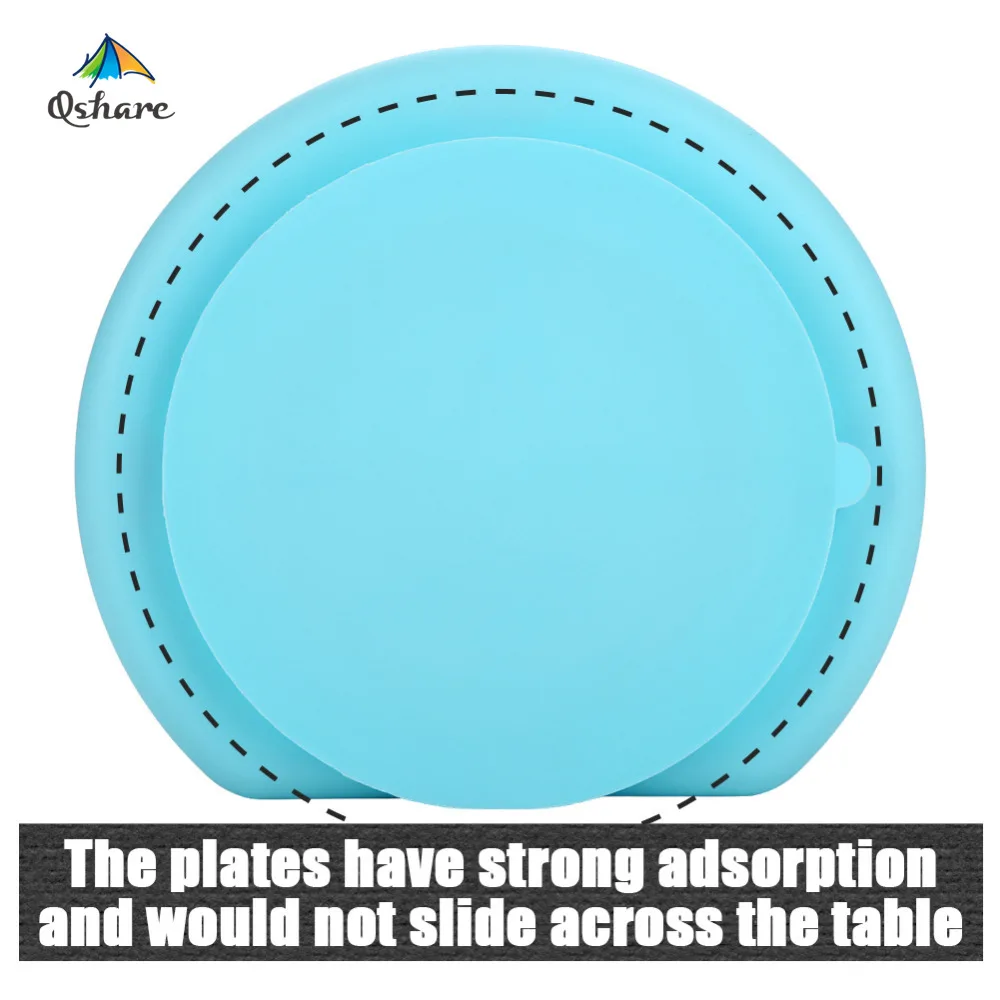 Qshare детская посуда креативная силиконовая тарелка со смайликом с присоской