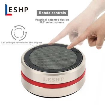 

LESHP Gold Portable Wireless Speaker Resonance technology Low Frequency 360 Degree Rotary Type Wireless Speaker With Fashionable