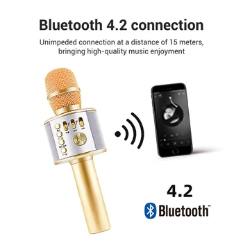 

Bluetooth Karaoke Microphone Wireless Handheld Microphone for Music Playing Singing Speaker Player SMN88