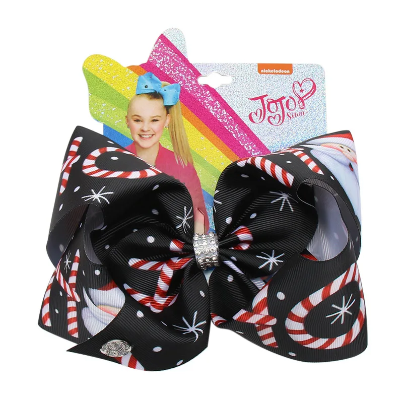 " Jojo луки для девочек/Jojo Siwa большой единорог рождественские банты для волос для девочек с зажимами бант ручной работы аксессуары для волос - Цвет: 25