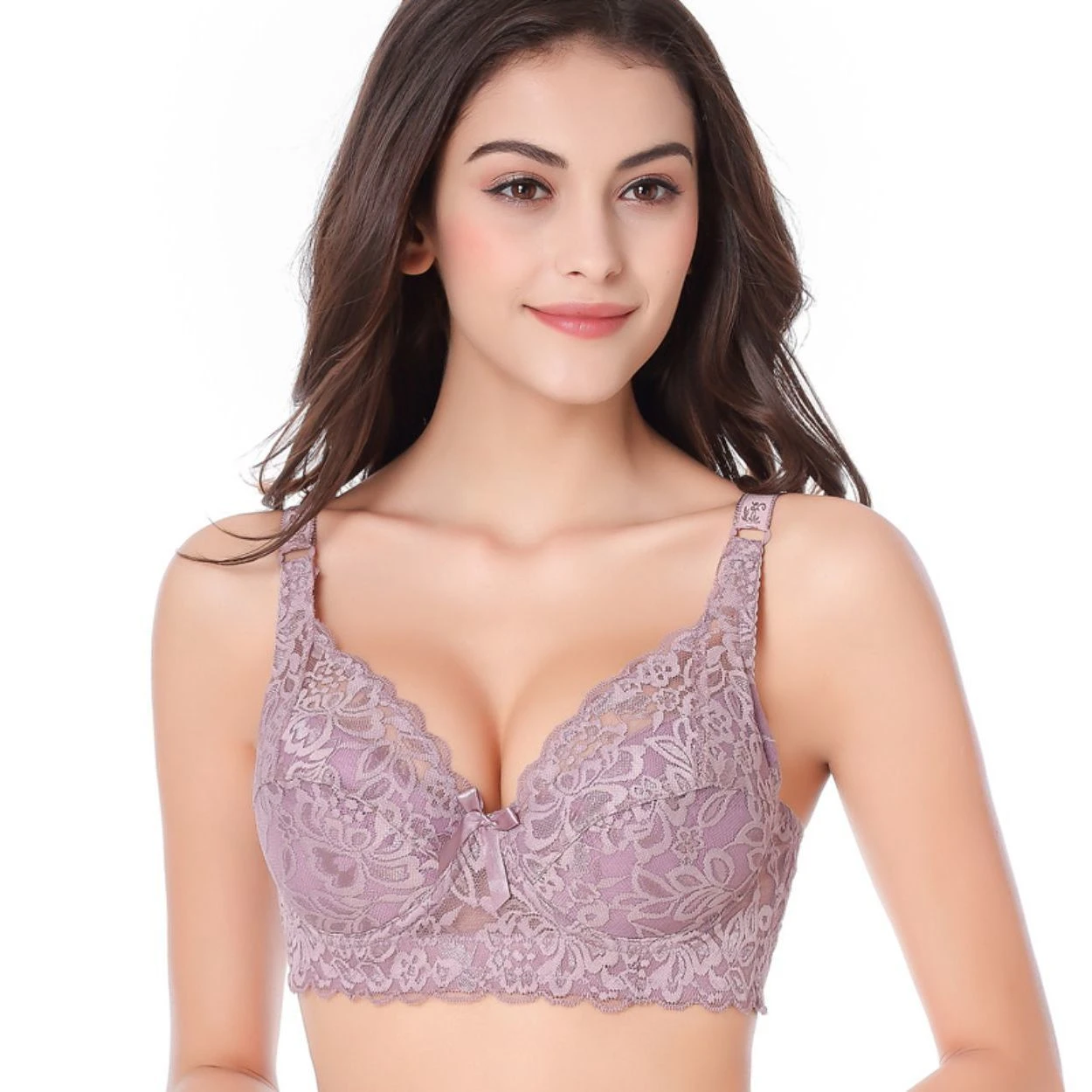 Ropa interior de talla grande 105C Push Up Ultra delgado Sexy cobertura completa de encaje sujetador de flores Intimates 2019 Bowknot Underwire|Sujetadores| - AliExpress