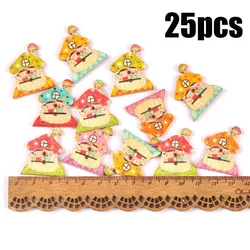 Vintage Mixed Painting Wooden Buttons for Crafts, Scrapbooking, and DIY Apparel Supplies - 15-35mm (MT1893-14)