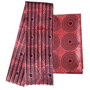

Latest african wax pattern satin silk fabric for dress creative Digital print wax satin silk fabric 4+2 yards/lot YL102502