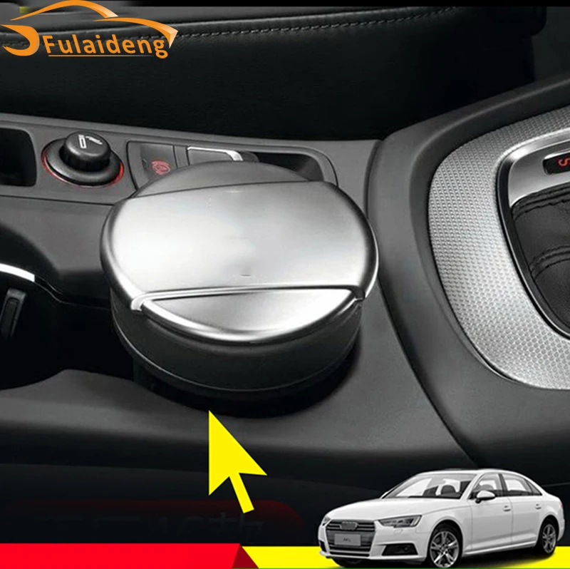 

1pcs APS ALU Chrome Ashtray Box Cup Holder Mid-Size For Audi A4 A6 A3 A5 A8 Q3 Q5 Q7 For Cup Holder NEW