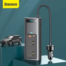 Baseus-Inversor de corriente para coche, convertidor automático de cc 12V a CA 220V, USB tipo C, cargador de carga rápida, adaptador de corriente europeo
