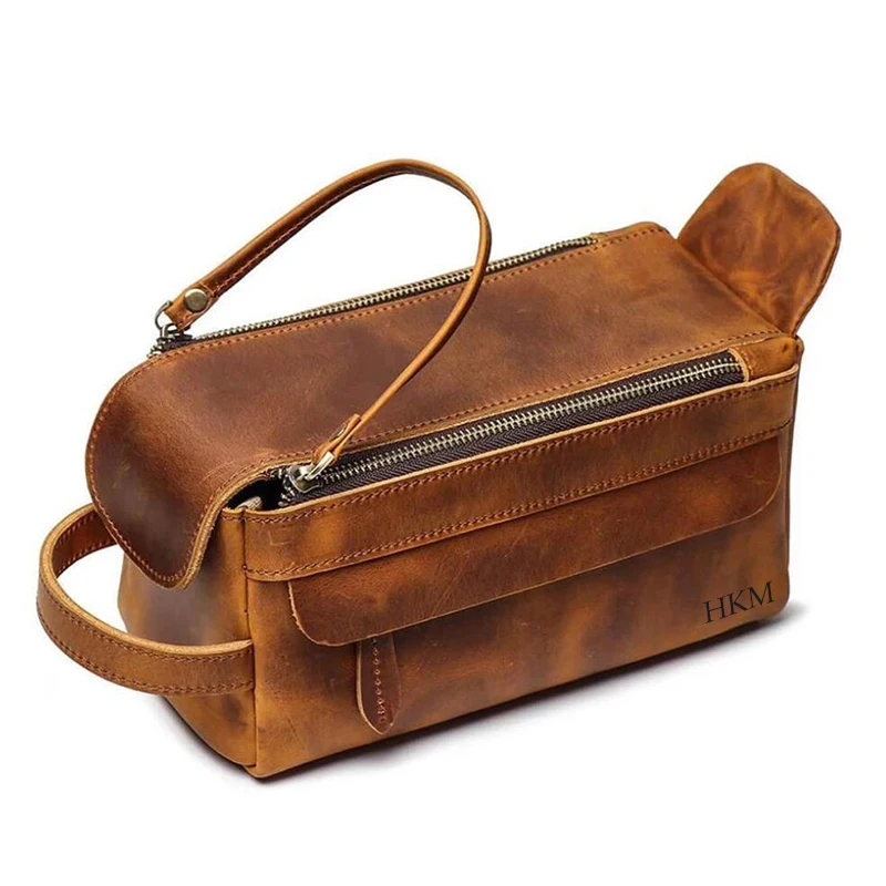 genuine leather dopp kit