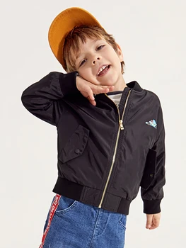 

Balabala Kids Boys Jacket Printed Full-Zip Hoodie Hooded Children Kids Toddler Boys Dropped Shoulder Spring spring Coat Clothing