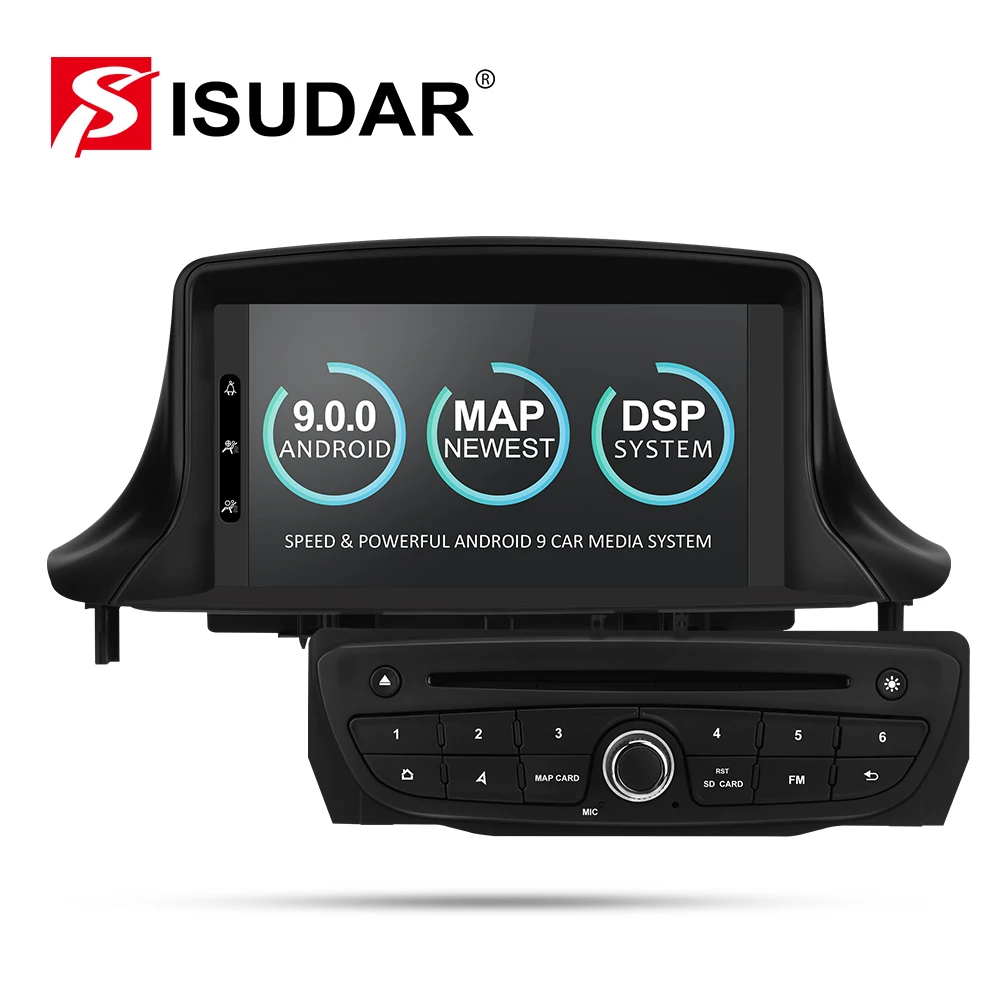 Isudar Автомобильный мультимедийный плеер два Din Android 9 автомобиль dvd для Renault/Megane 3