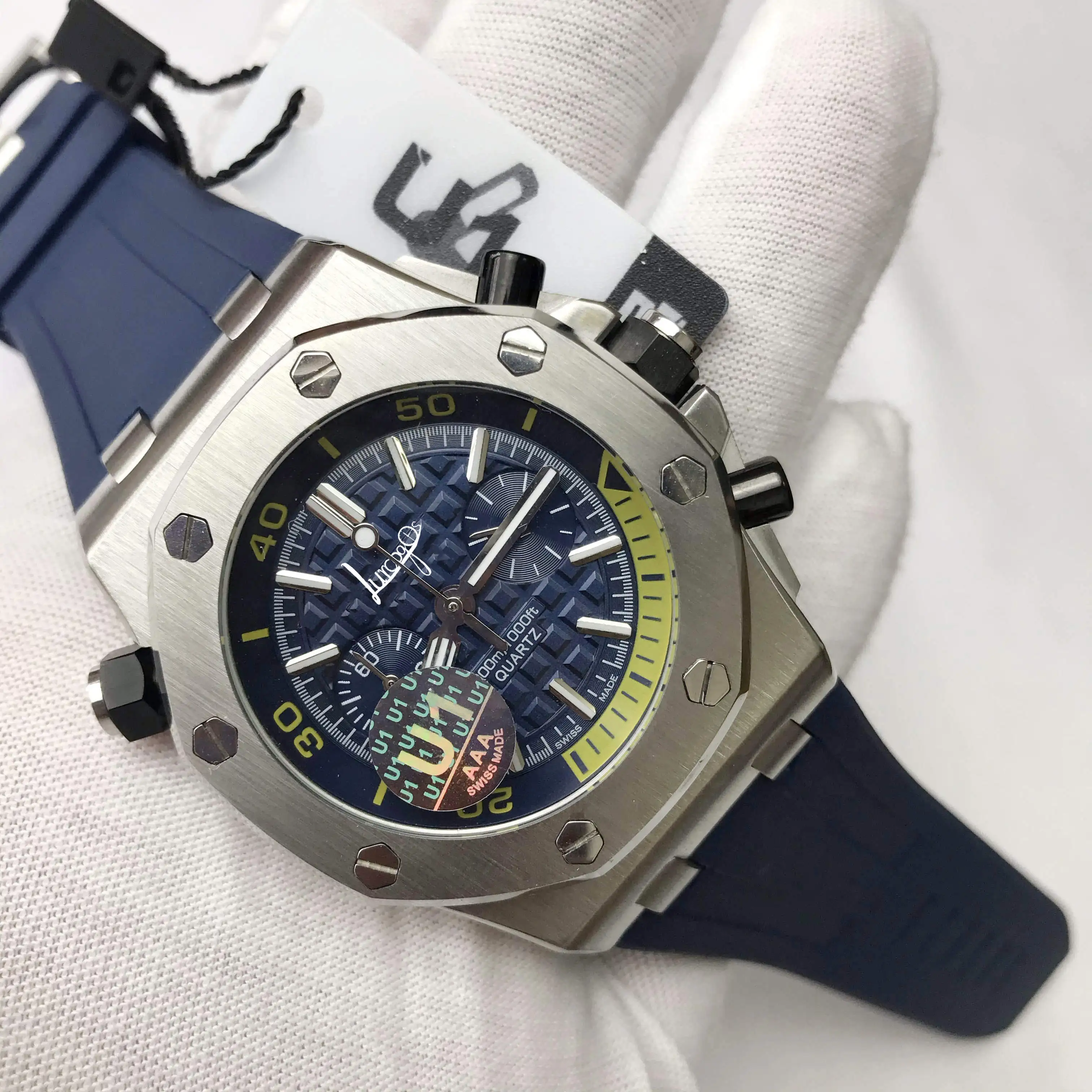 

Blue Royal Watch men Oak 26400 sterile dial Stainless steel case quartz with chronograph function wristwatches AAA