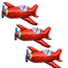 Винтажный Красный самолет воздушный шар пропеллер самолет День Рождения украшения истребитель самолет алюминиевая пленка надувная игрушка