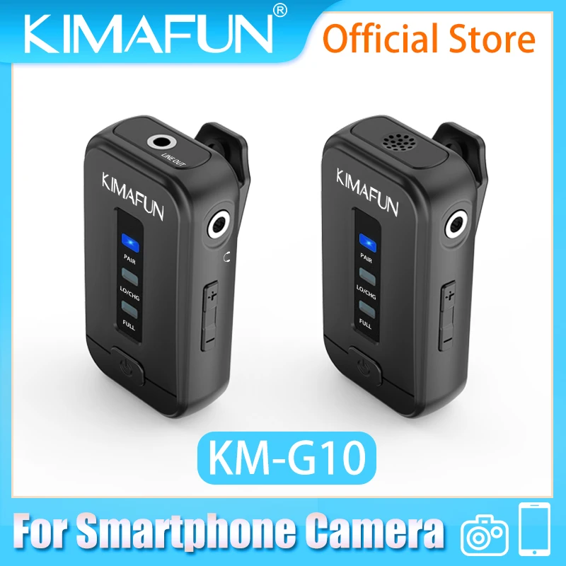 KIMAFUN 2.4G Lavalier Wireless Microphone System Transmitter Kit Vlog Video Recording Interview Mic for DSLR Camera Smartphone