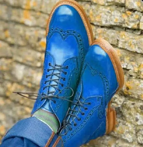 

Men's PU Brown Leather Red Wolf Claw Print Casual Chelsea Boots Zapatos De Hombre Botas Hombre Blancas TV150