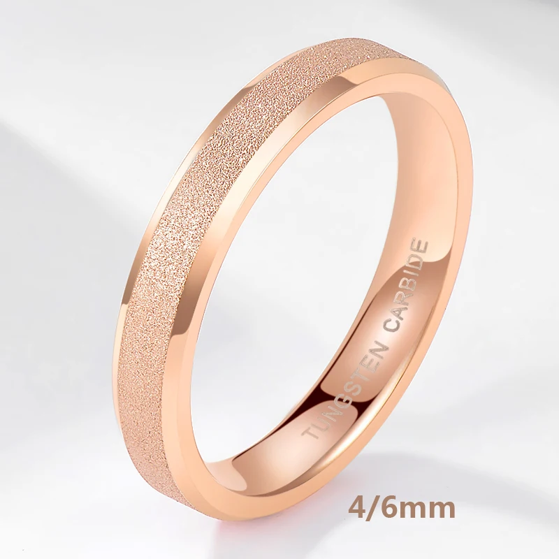 Кольцо TIGRADE из карбида вольфрама и розового золота матовое 4 мм 6 мм для женщин и мужчин Обручальное матовое женское кольцо anillos mujer