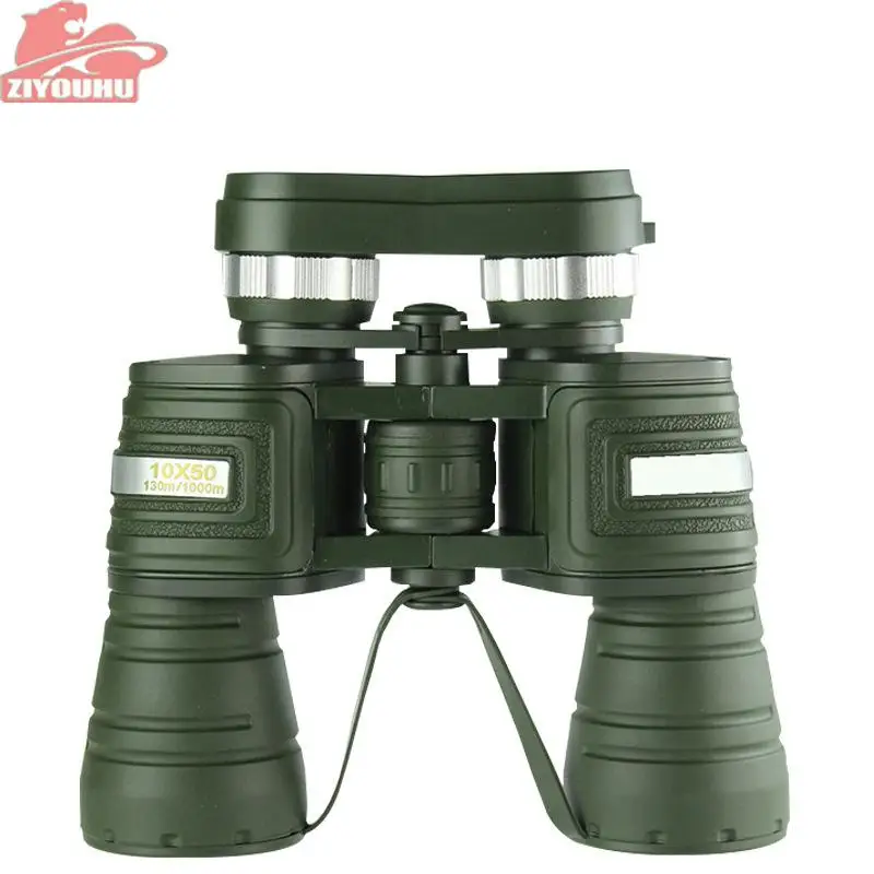 Мода 10x50 Hd мощный зум бинокль телескоп для охоты Профессиональный высокого качества без инфракрасного армейский бинокль - Цвет: 10x50 green