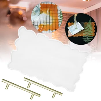 

Easy Clean Hand Craft Resin Casting Mold Smooth Serving Board DIY Flexible Solid Homemade Geode Agate Platter Silicone Tray