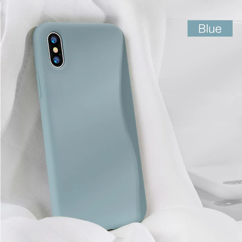 SmartDevil сплошной цвет силиконовый чехол для телефона для Iphone 11 Pro Max 7 8 Plus XR X XS Max пары милый карамельный цвет мягкий простой чехол s - Цвет: Blue