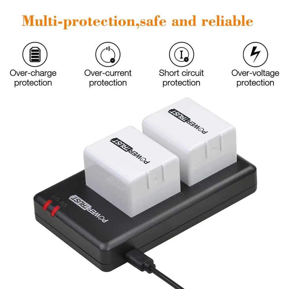 Powerconfiança-bateria Recarregável 2x3660mah a2 Bateria Recarregável para Câmera Arlo go Vma4410 com Carregador de Bateria Dupla - Image 6
